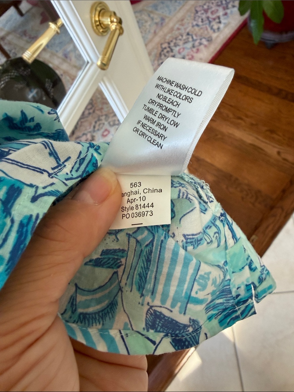 Lilly Pulitzer Blue & Aqua Printed Button-Front Shirt Dress - Picture 8 of 12
